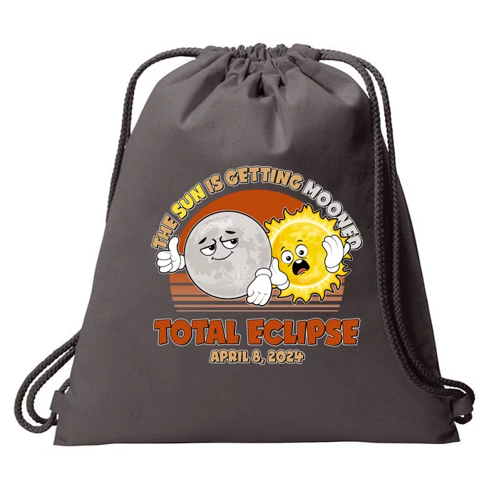 Funny Total Solar Eclipse The Sun Is Getting Mooned April 8 2024 Drawstring Bag