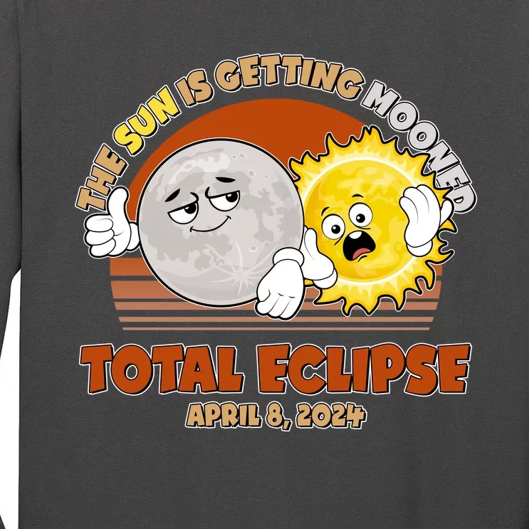 Funny Total Solar Eclipse The Sun Is Getting Mooned April 8 2024 Tall Long Sleeve T-Shirt