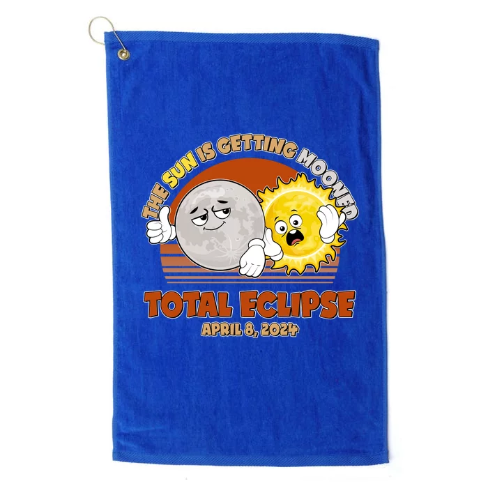 Funny Total Solar Eclipse The Sun Is Getting Mooned April 8 2024 Platinum Collection Golf Towel