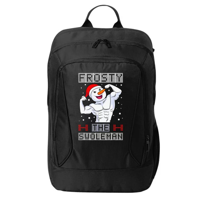 Frosty The Swoleman Bodybuilder Snowman Ugly Christmas City Backpack