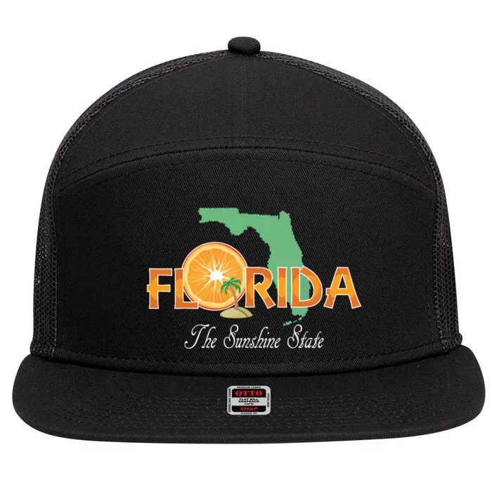 Florida The Sunshine State Fl Souvenir 7 Panel Mesh Trucker Snapback Hat