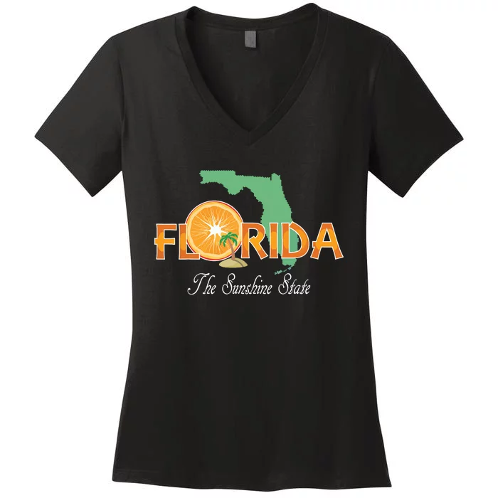 Florida The Sunshine State Fl Souvenir Women's V-Neck T-Shirt