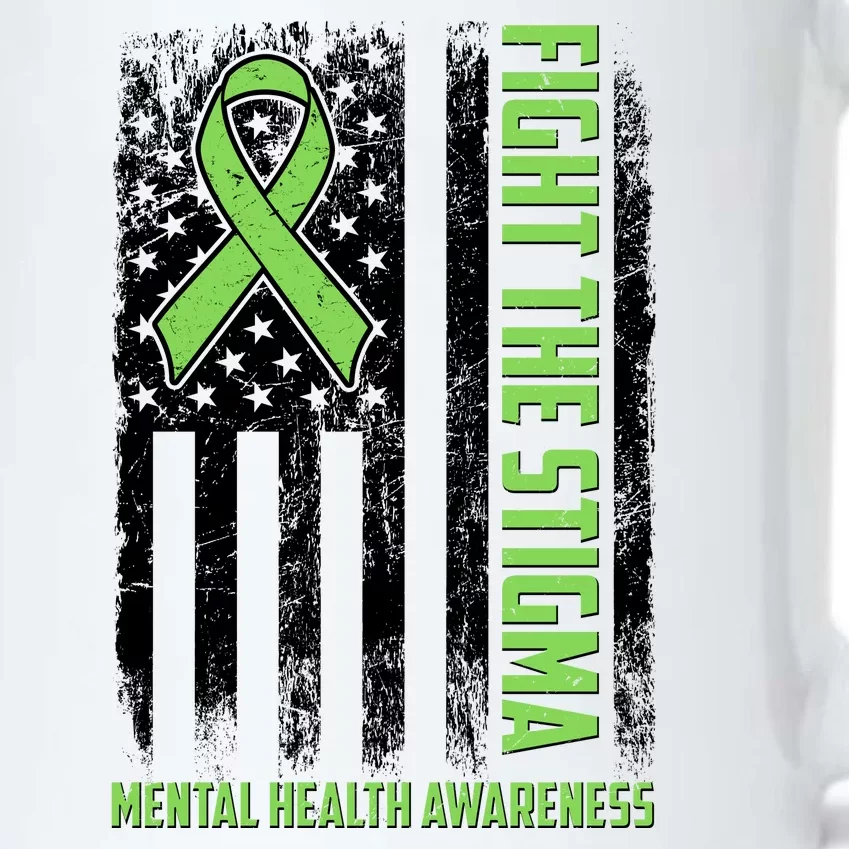 Fight The Stigma Mental Health Awareness Distressed USA Flag Black Color Changing Mug