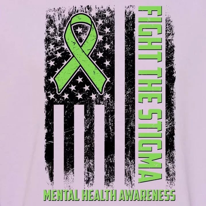 Fight The Stigma Mental Health Awareness Distressed USA Flag Garment-Dyed Sweatshirt