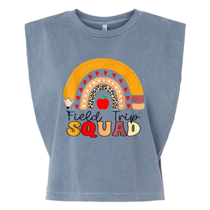 Field Trip Squad Rainbow Leopard Last Day Of School Teacher Garment-Dyed Women's Muscle Tee