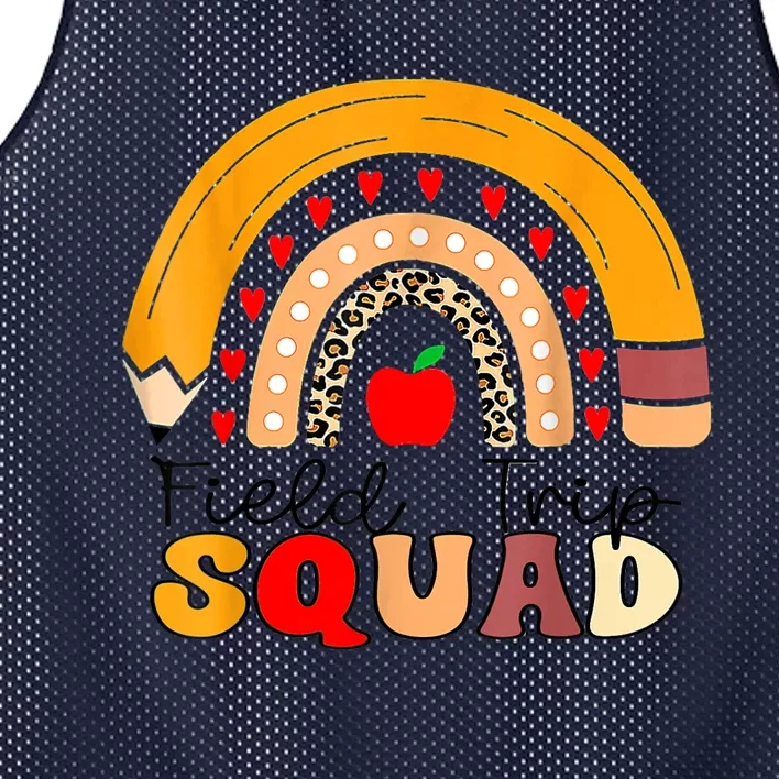 Field Trip Squad Rainbow Leopard Last Day Of School Teacher Mesh Reversible Basketball Jersey Tank