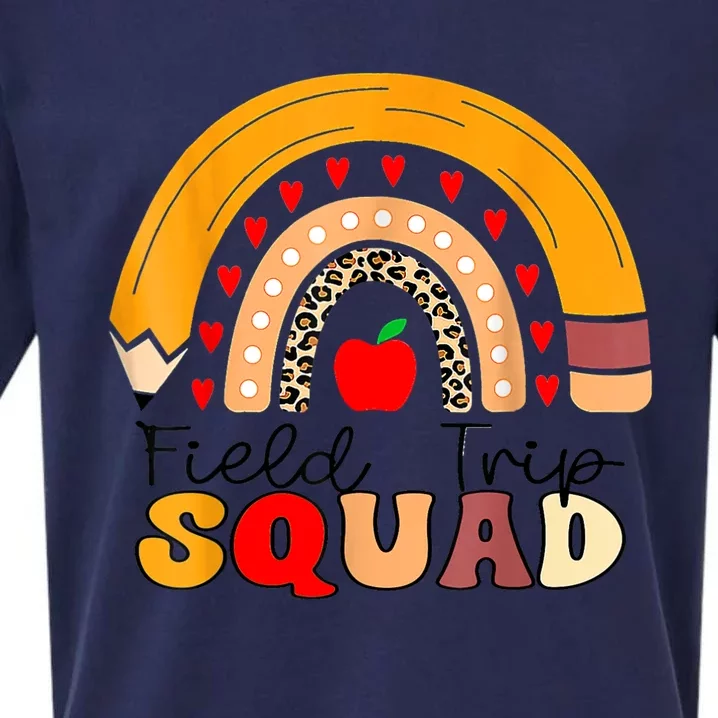 Field Trip Squad Rainbow Leopard Last Day Of School Teacher Sueded Cloud Jersey T-Shirt