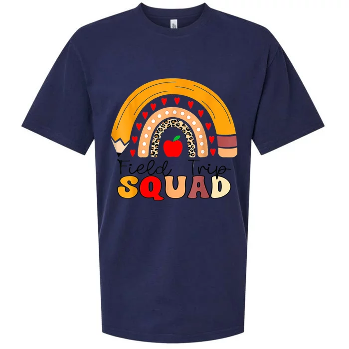 Field Trip Squad Rainbow Leopard Last Day Of School Teacher Sueded Cloud Jersey T-Shirt