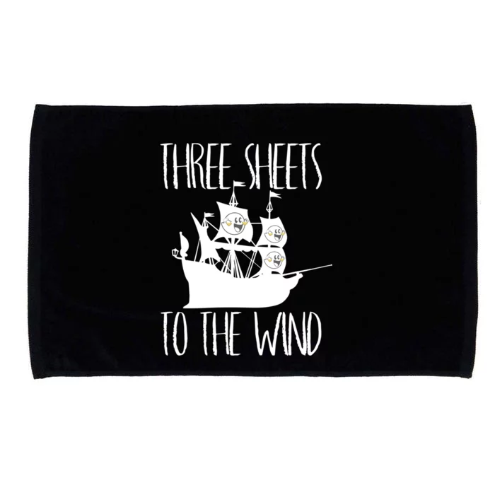 Funny Three Sheets To The Wind Booze Ing Ghost Gift Microfiber Hand Towel