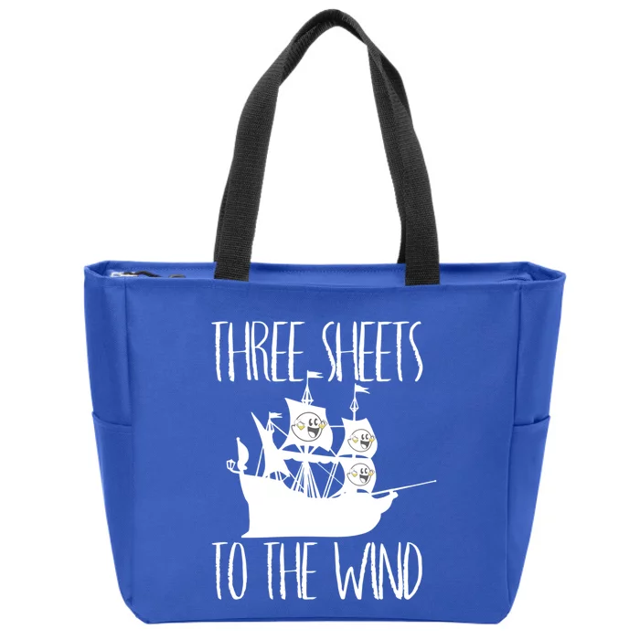 Funny Three Sheets To The Wind Booze Ing Ghost Gift Zip Tote Bag