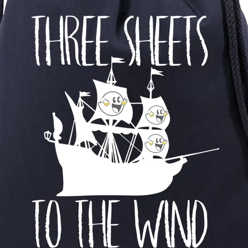 Funny Three Sheets To The Wind Booze Ing Ghost Gift Drawstring Bag