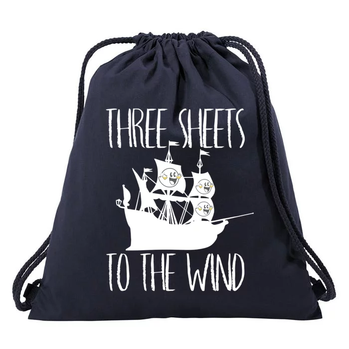 Funny Three Sheets To The Wind Booze Ing Ghost Gift Drawstring Bag