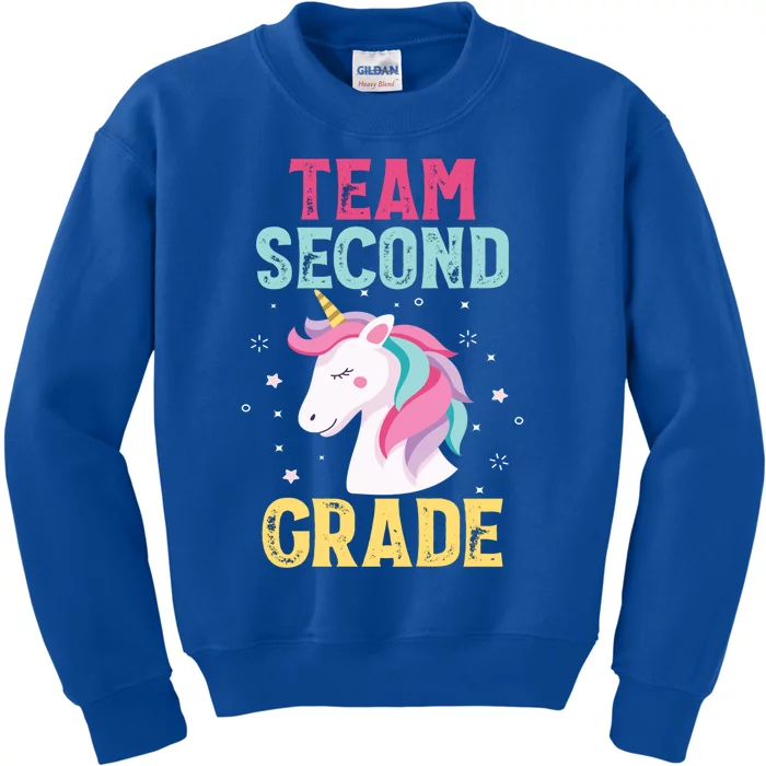 Funny Team Second Grade Unicorn Gift School Teacher Great Gift Kids Sweatshirt