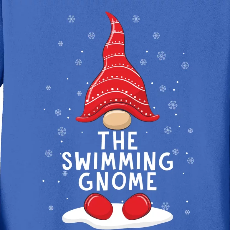 Funny The Swimming Gnome Christmas Pajamas Xmas Holiday Great Gift Kids Long Sleeve Shirt