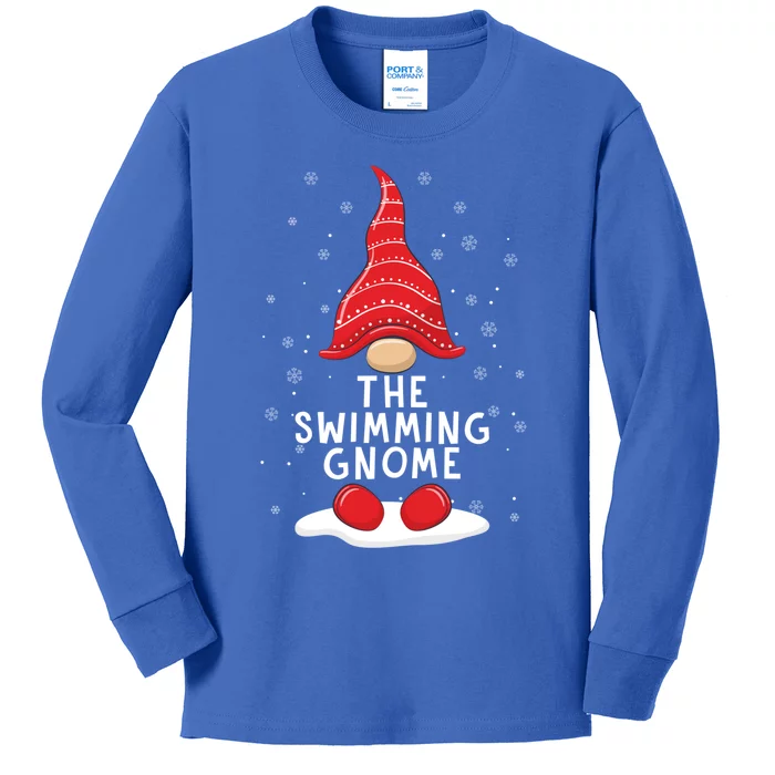 Funny The Swimming Gnome Christmas Pajamas Xmas Holiday Great Gift Kids Long Sleeve Shirt