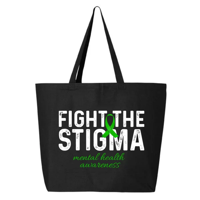 Fight The Stigma Mental Health Awareness Messy Bun Ribbon 25L Jumbo Tote