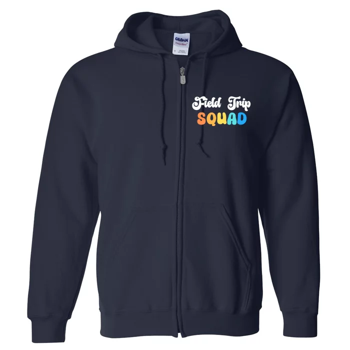 Field Trip Squad Leopard Field Day Games Kindergarten Long Sleeve Full Zip Hoodie