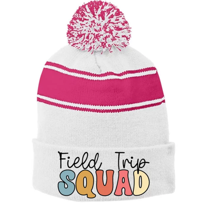 Field Trip squad leopard field day games kindergarten Stripe Pom Pom Beanie