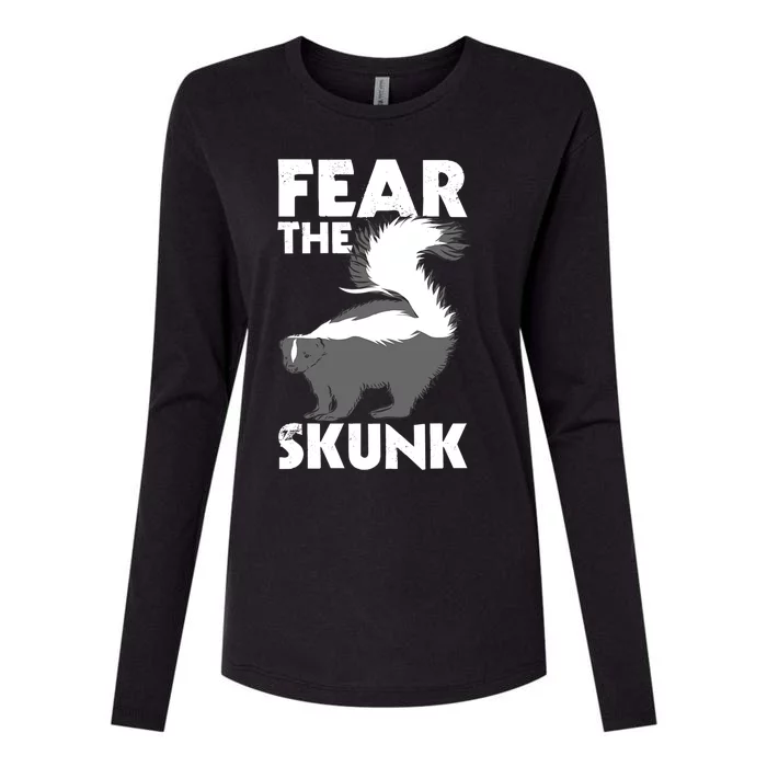 Fear The Skunk Zoologist Zookeeper Wildlife Animal Lover Womens Cotton Relaxed Long Sleeve T-Shirt