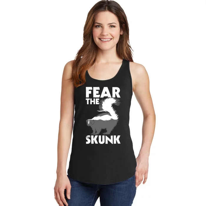 Fear The Skunk Zoologist Zookeeper Wildlife Animal Lover Ladies Essential Tank