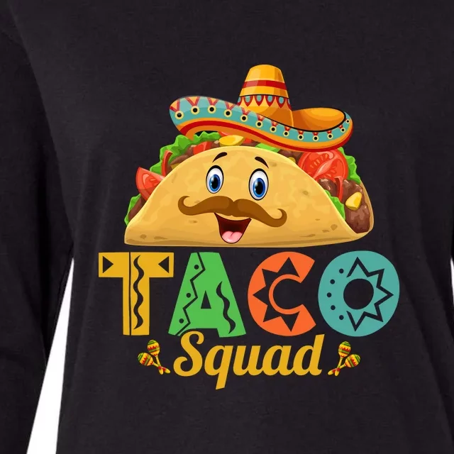 Funny Taco Squad Cute Mexican Food Lover Tee Gift Cinco De Mayo Womens Cotton Relaxed Long Sleeve T-Shirt