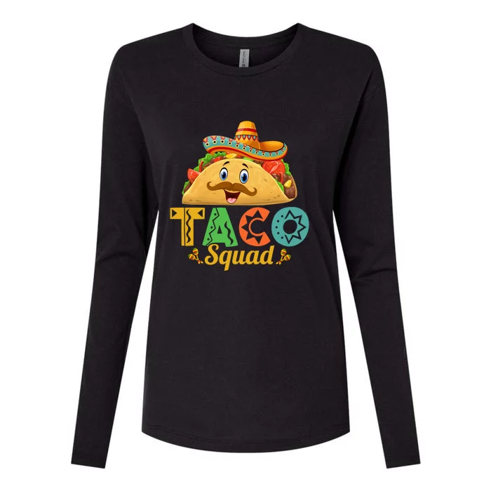 Funny Taco Squad Cute Mexican Food Lover Tee Gift Cinco De Mayo Womens Cotton Relaxed Long Sleeve T-Shirt