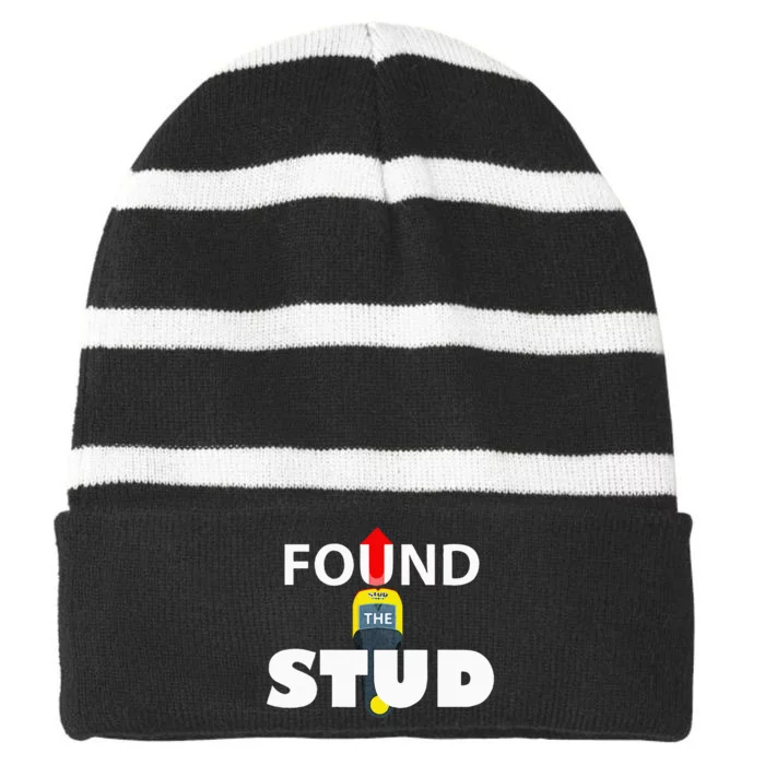 FOUND THE STUD FUNNY Striped Beanie with Solid Band