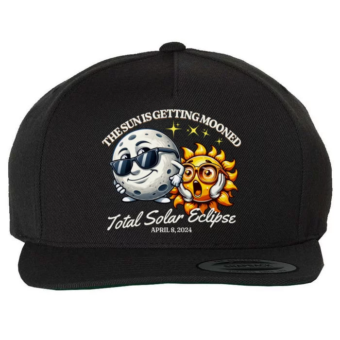 Funny The Sun Is Getting Mooned Total Solar Eclipse April 08 2024 Wool Snapback Cap