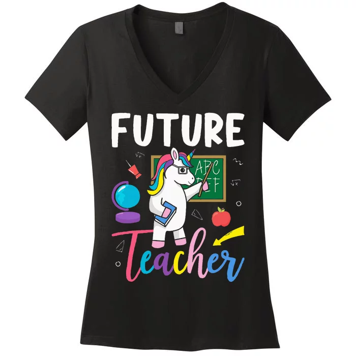 Future Teacher School Teacher Female Women's V-Neck T-Shirt