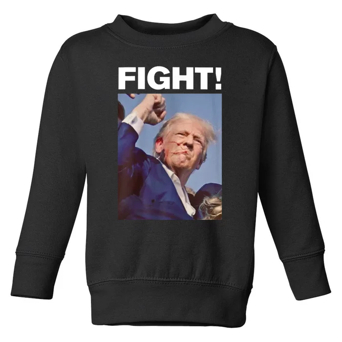 Fight! Trump Shot Trump Rally Toddler Sweatshirt