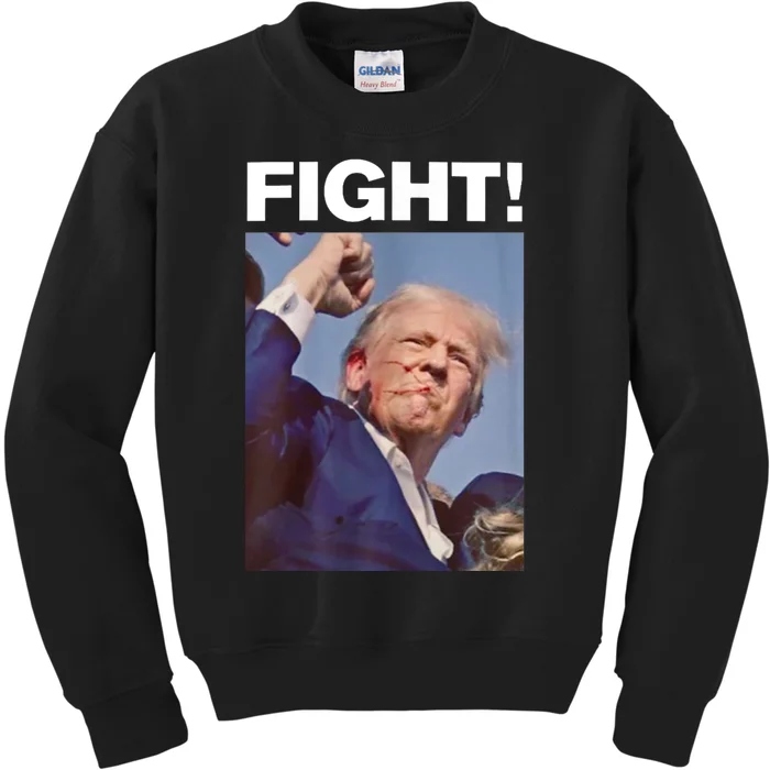 Fight! Trump Shot Trump Rally Kids Sweatshirt