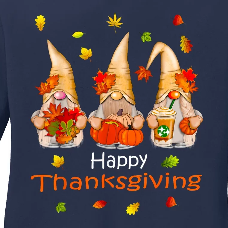 Funny Thanksgiving Shirts Gnome Gnomies Lover Ladies Long Sleeve Shirt