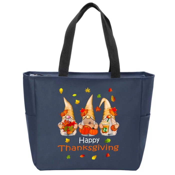 Funny Thanksgiving Shirts Gnome Gnomies Lover Zip Tote Bag