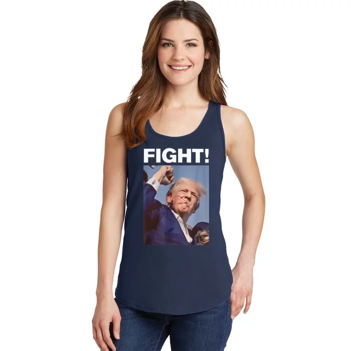 Fight! Trump Shot Trump Rally Trump 2024 Us Flag Donald Trump Election Rally Ladies Essential Tank