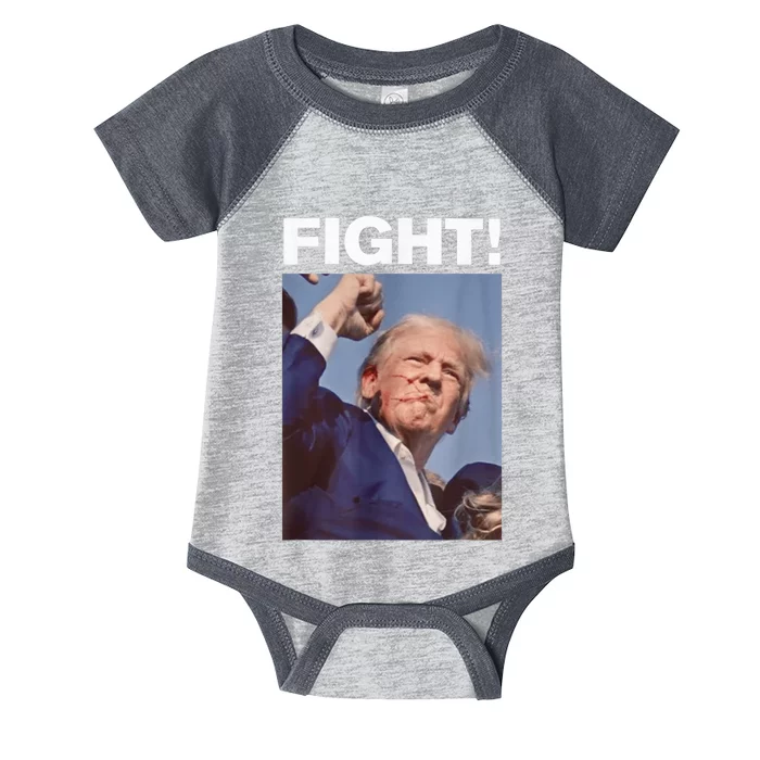 Fight! Trump Shot Trump Rally Trump 2024 Us Flag Donald Trump Election Rally Infant Baby Jersey Bodysuit