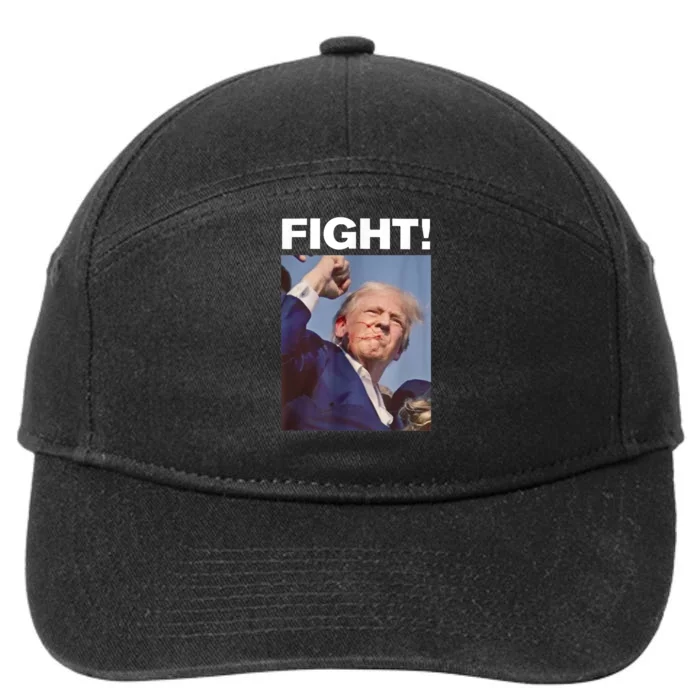 Fight! Trump Shot Trump Rally Gift 7-Panel Snapback Hat