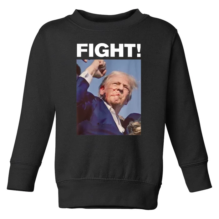 Fight! Trump Shot Trump Rally Gift Toddler Sweatshirt