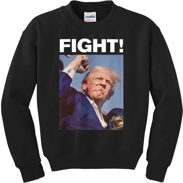 Fight! Trump Shot Trump Rally Gift Kids Sweatshirt