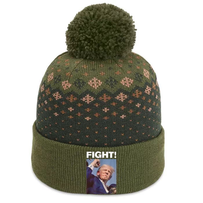 Fight! Trump Shot Trump Rally Gift The Baniff Cuffed Pom Beanie