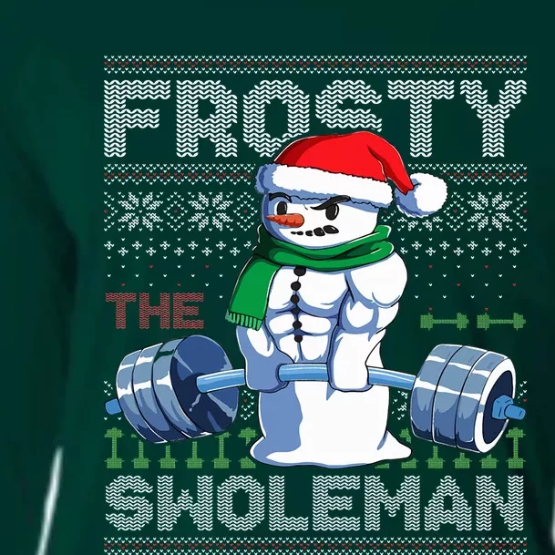 Frosty The Swoleman Ugly Christmas Sweater Funny Snowman Gym Cooling Performance Long Sleeve Crew