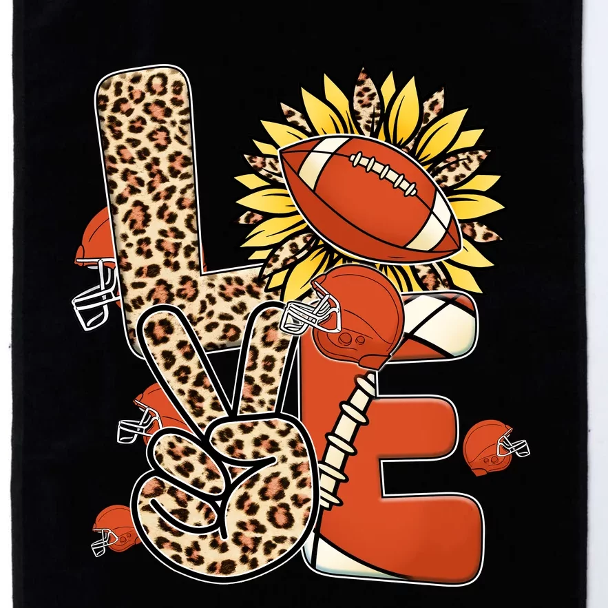 Football T Shirts, Love Football Leopard Sunflower Sports Ball Valentine Plus Platinum Collection Golf Towel