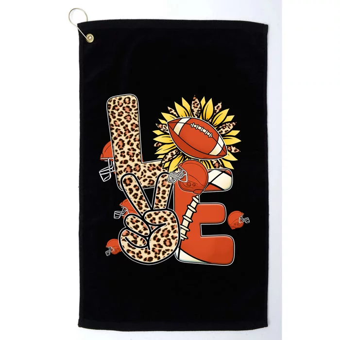 Football T Shirts, Love Football Leopard Sunflower Sports Ball Valentine Plus Platinum Collection Golf Towel