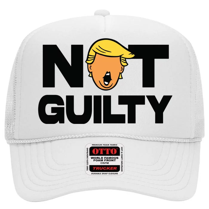 Free Trump Support Trump Trump Not Guilty High Crown Mesh Trucker Hat