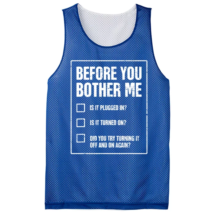 Funny Tech Support Checklist Gift Mesh Reversible Basketball Jersey Tank