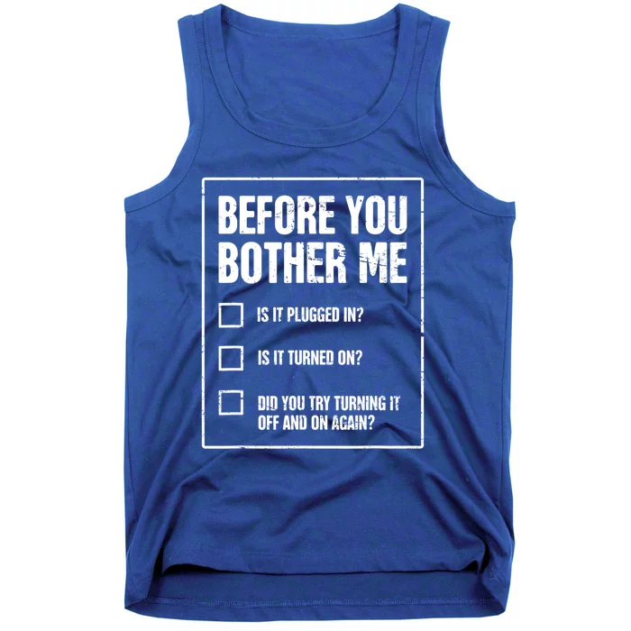 Funny Tech Support Checklist Gift Tank Top