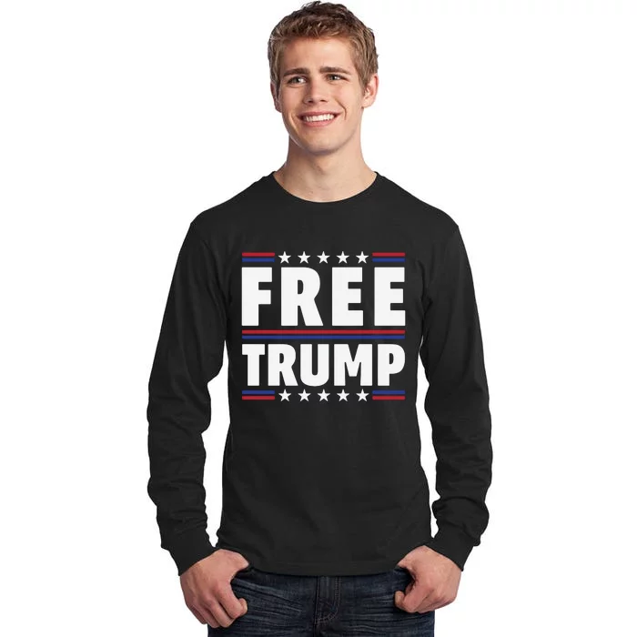 Free Trump Support Trump Trump Not Guilty Tall Long Sleeve T-Shirt