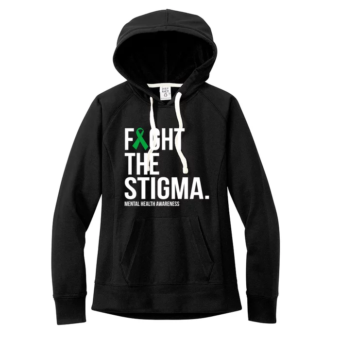 Fight The Stigma Green Ribbon Tal Health Gift Women's Fleece Hoodie