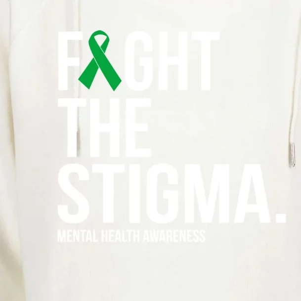 Fight The Stigma Green Ribbon Tal Health Gift Womens Funnel Neck Pullover Hood