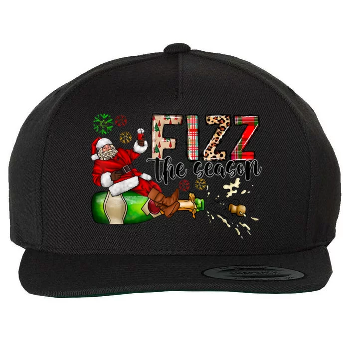 Fizz The Season Be Merry Santa Claus Ing Xmas Tees Gift Wool Snapback Cap