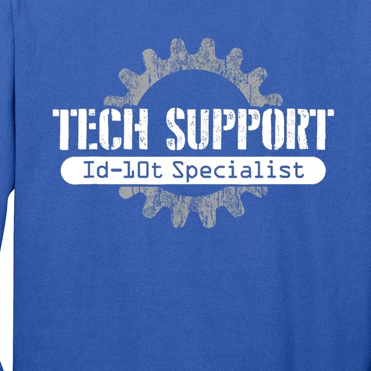 Funny Tech Support Id10t Computer Idiot Joke Gift Long Sleeve Shirt